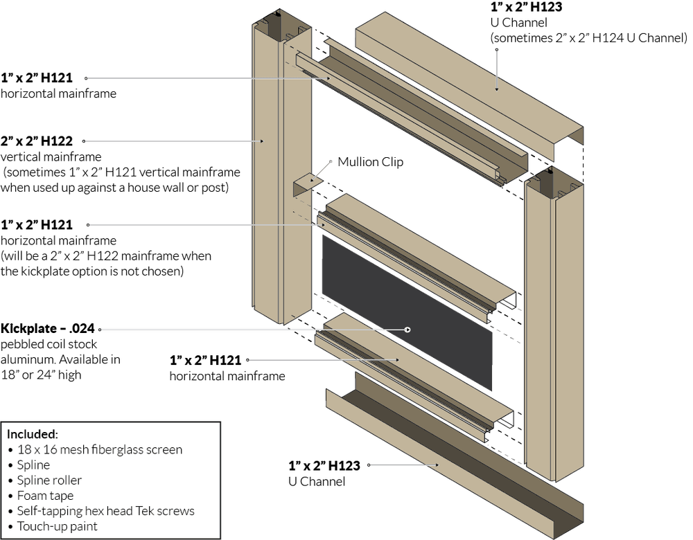2x2 Aluminum Screen Frame